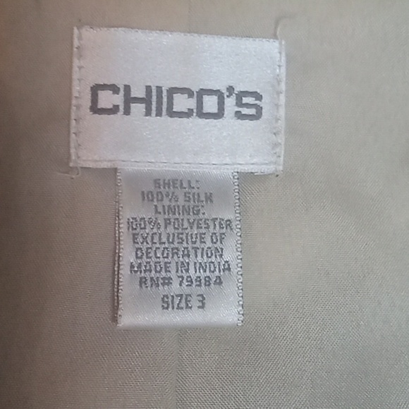 Chicos 💯 silk blazer size 3 - Picture 5 of 8